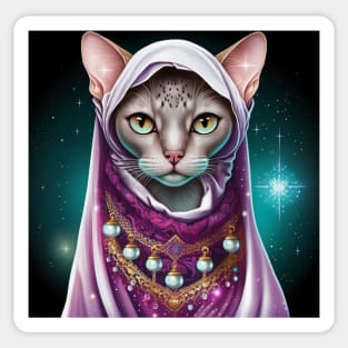 Devoting Abyssinian Cat Sticker